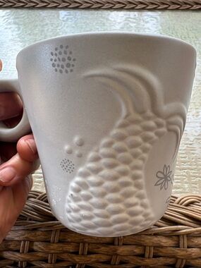 Starbucks 12pz cup Embossed Ceramic Mug in Light Gray